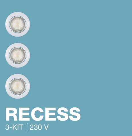 indendørs Start Gør livet Nordlux Recess downlight 3 kit hvid inkl. LED pærer - Massive Stock