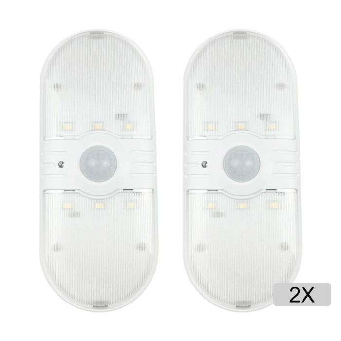 2 pk. LED batteri lamper m. sensor lys 14 cm