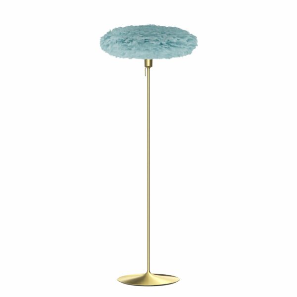 UMAGE Eos Esther Medium gulvlampe – Light Blue med Santé gulvstander i børstet messing