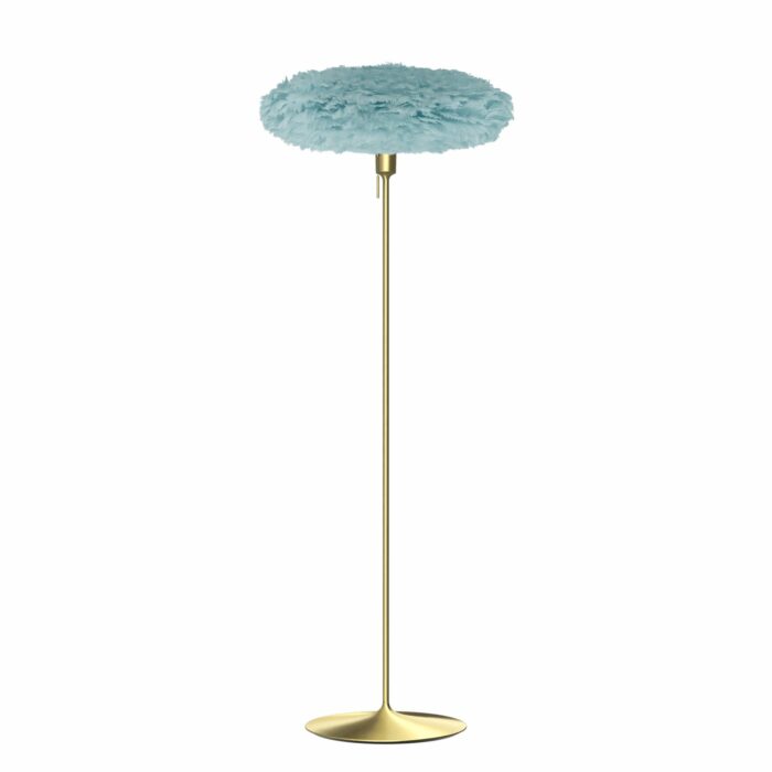 UMAGE Eos Esther Medium gulvlampe – Light Blue med Santé gulvstander i børstet messing
