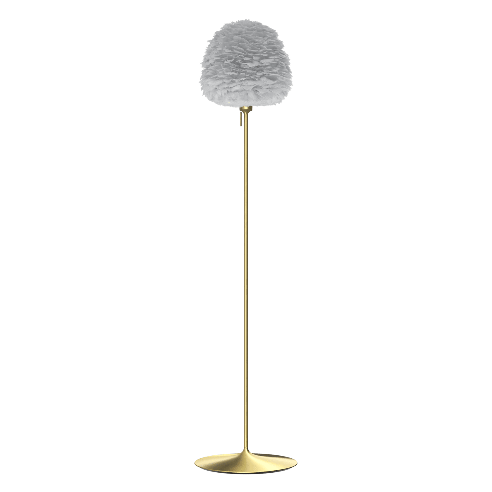 Umage Eos Evia Medium Gulvlampe – Lys Grå Med Santé Fod i Børstet Messing - Gulvlamper - Massive Stock