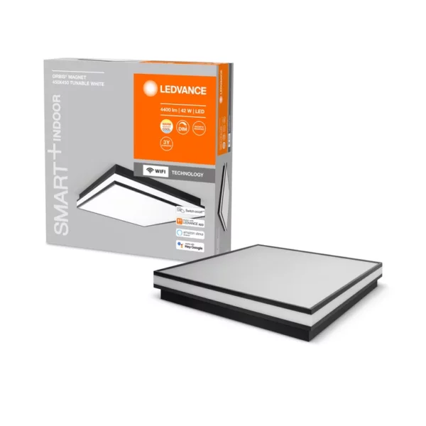 Ledvance Loftlampe Orbis Magnet 42 Watt LED Wifi loftlampe 45 x 45 cm Sort