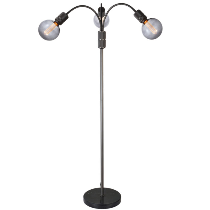 Halo Design gulvlampe 3 Gun Black/Marble – Industrielt design med eksklusiv marmor