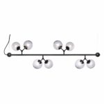 Halo Design Atom langbordspendel i smoke glas og sort – stilfuld belysning med moderne kant