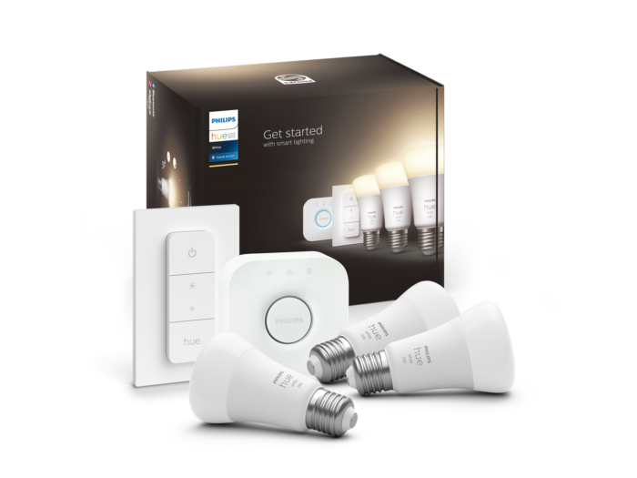 Philips Hue White A60 E27 1100 Lumen - Starter Kit med 3 pærer