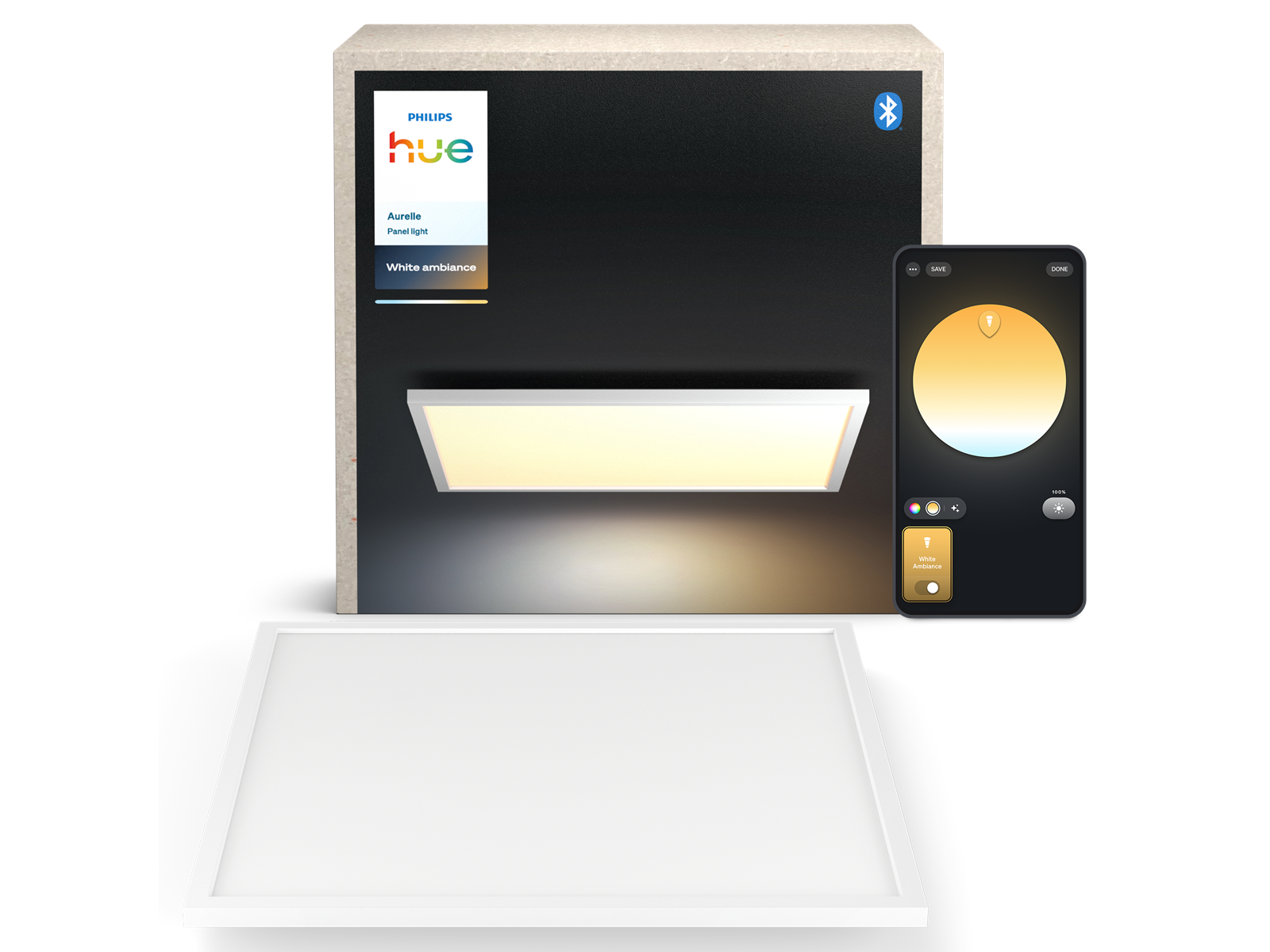Philips Hue Aurelle Panel Square White 30 cm Massive Stock