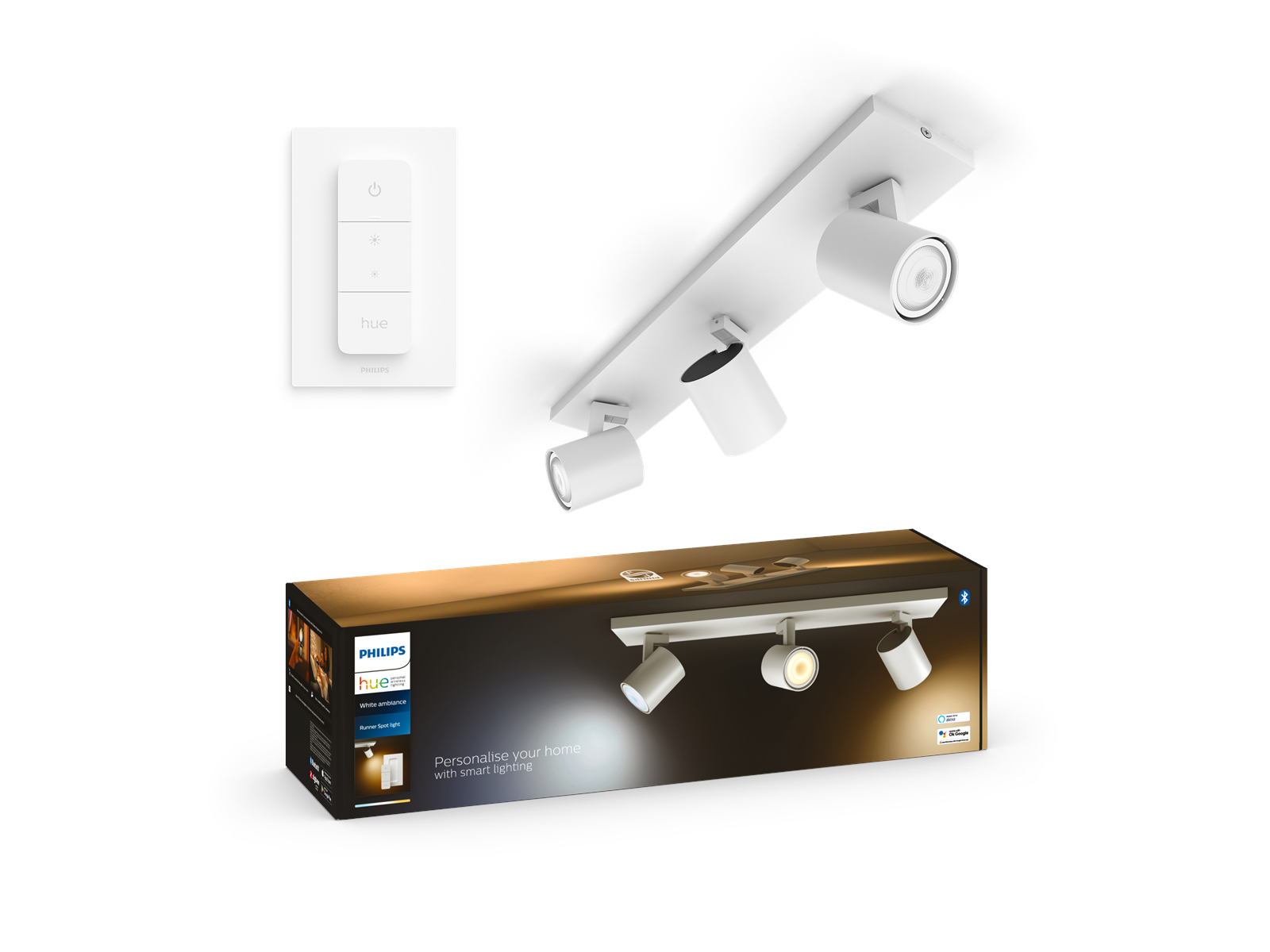 Philips Hue Runner Trippelt Spot Hvid Med Dimmer Switch Massive Stock
