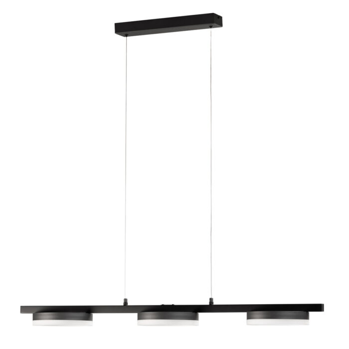 Fischer & Honsel Kiku pendellampe – elegant sort design med justerbart hvidt lys
