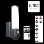 Lutec Elara udendørslampe med kamera og LED-lys i antracit
