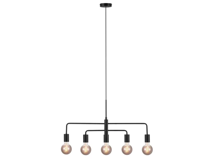 Nordlux Gloom 5-Spot Lysekrone - Sort Ø74 cm