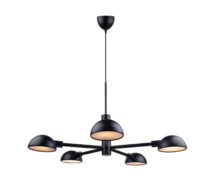 Nomi 5 Pendel sort i metal – minimalistisk spisebordslampe med blændfrit lys