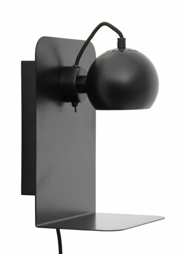 Frandsen Ball Wall Lamp USB sort metal væglampe med magnetisk hoved og USB