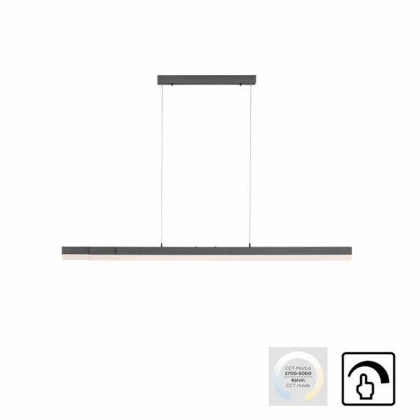 Paul Neuhaus Sina LED-hængelampe i antracit aluminium med CCT Touch og dæmpbar LED