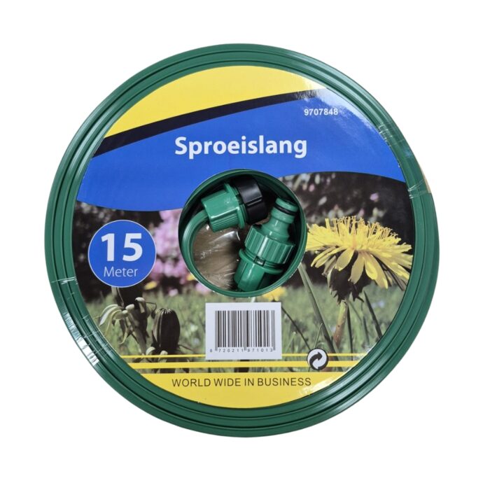 Sprinklerslange 15 meter grøn