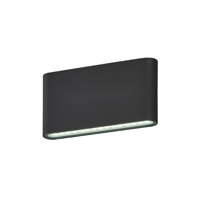 Fischer & Honsel Scone udendørs væglampe i sort metal med integreret LED og op-og-ned lys