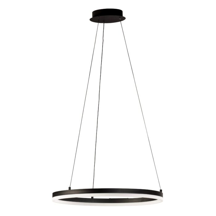 Fischer & Honsel Sirko pendellampe Ø60 cm sort metal med LED, dæmpbar og CCT-justering