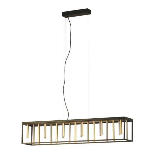 Fischer & Honsel Grid pendellampe sort metal LED dæmpbar med CCT-styring og fjernbetjening