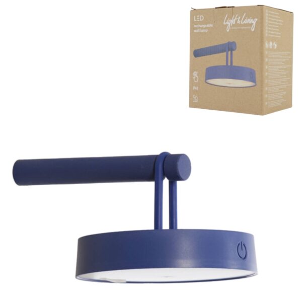 Light & Living væglampe Toliara LED Genopladelig koboltblå 19 cm