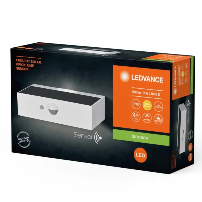 Ledvance Endura LED Solcellelampe Væglampe Hvid, Sensor IP65