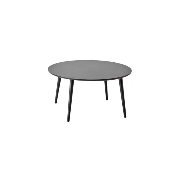 Hammel Furniture BATU sofabord Ø90 i grå keramik og sort træ – eksklusivt dansk design med slidstærk bordplade