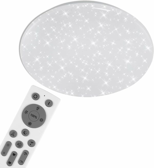 Briloner Smart LED loftlampe Ø38,5 cm – stjernehimmel, dæmpbar, app- og stemmestyring, 1.920 lumen