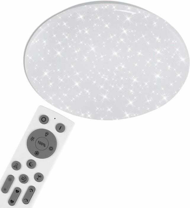 Briloner Smart LED loftlampe Ø38,5 cm – stjernehimmel, dæmpbar, app- og stemmestyring, 1.920 lumen