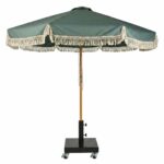 Casa parasol i træ Ø300 cm kaki - haveparasol med naturligt look og solid konstruktion