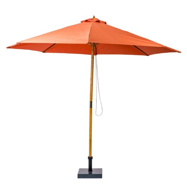 Casa parasol i træ Ø300 cm Orange - haveparasol med naturligt look og solid konstruktion