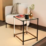 Eglo Naranjo sidebord, 19 Watt LED-belyst bord, 55,5 cm højt, sort metal/glas, fodkontakt