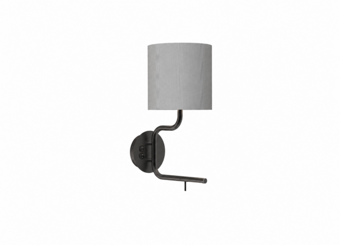 Frandsen FM Wall Lamp væglampe med hvid chintzskærm og integreret LED