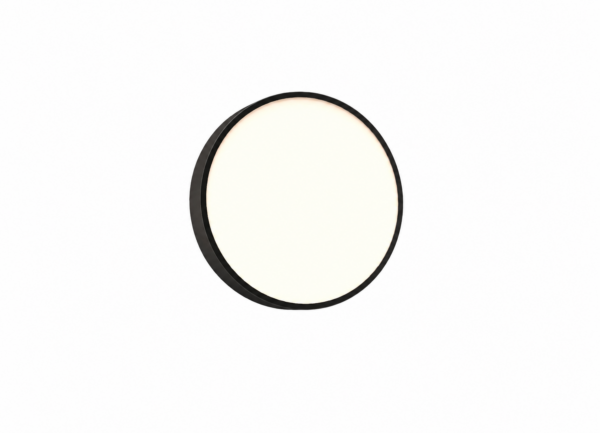 Frandsen Dark LED loftlampe Ø30 cm i sort metal med opalhvid diffuser