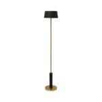Dyberg Larsen Yoyo LED genopladelig gulvlampe i sort og messing – dæmpbar designerlampe med USB-C opladning