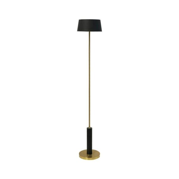Dyberg Larsen Yoyo LED genopladelig gulvlampe i sort og messing – dæmpbar designerlampe med USB-C opladning