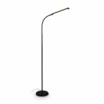 Briloner LED gulvlampe med læselys, USB-C, dæmpbar 170 cm, sort