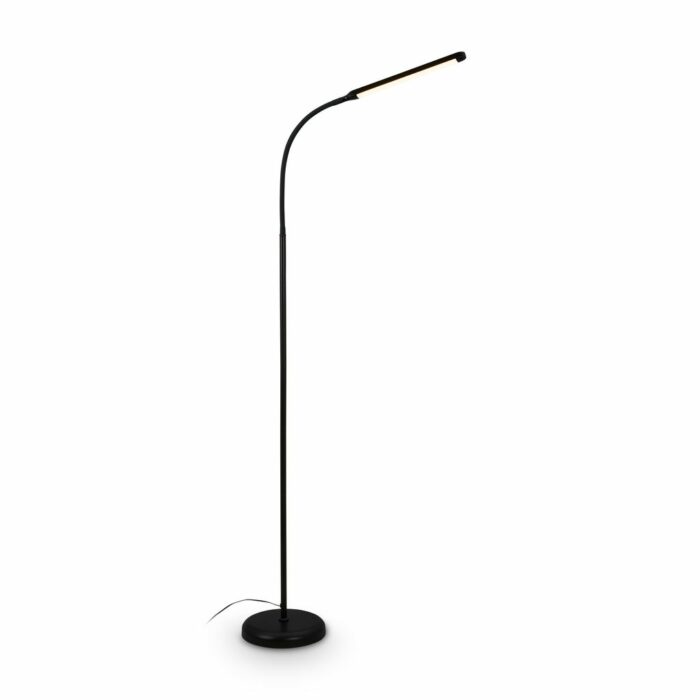 Briloner LED gulvlampe med læselys, USB-C, dæmpbar 170 cm, sort