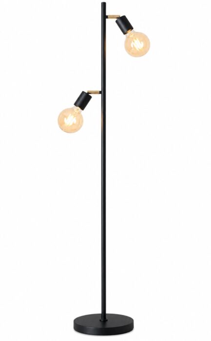 Light Zone LED gulvlampe 2-armet sort/guld – moderne standerlampe med 2 x E27