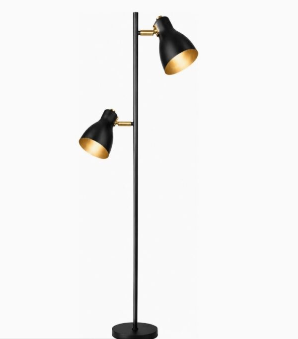 Light Zone LED Gulvlampe 2-armet Sort/Guld – Moderne Standerlampe