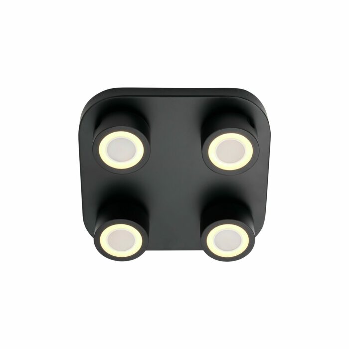 Nordlux Clyde 4-Spot Loftlampe Sort M. Dæmp