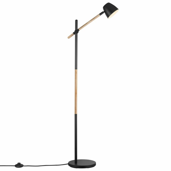 Nordlux Theo Gulvlampe Træ/Sort 130 Cm